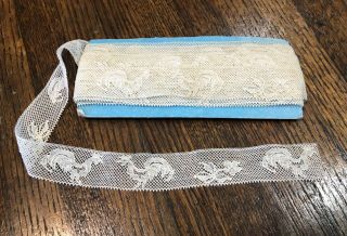 True Vintage Lace Trim Ivory Roosters Flowers Amin Beder 4 Yds X 1” Wide Crafts