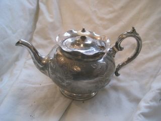 Silver Plated Sheffield Victorian Teapot Tea Pot Vintage England Epns Antique