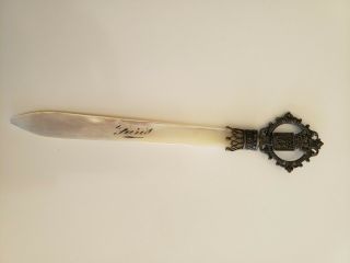 Victorian Era Mother Of Pearl And Sterling Silver Letter Opener? Paris Ornate