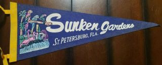 St.  Petersburg Florida Sunken Gardens Vintage Pennant - 1960 