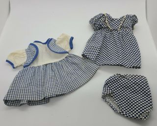 Vintage 1940s Blue Doll Dresses & Panties - Fits 12 " - 14 " Shirley Temple Type