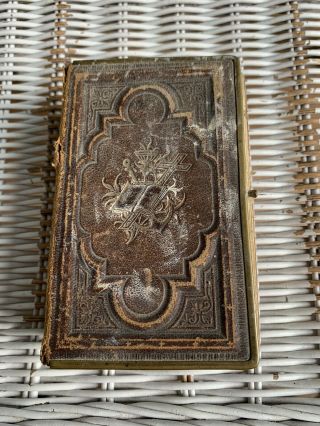 1884 Antique Norwegian Bible/psalm Book Rare - Written In Norwegian