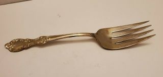 Antique Wm Rogers Mfg Co Extra Plate Silver Large Serving Fork 9 