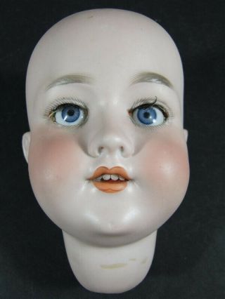 Antique Germany Armand Marseille Bisque Doll Head 6 - 1/4” 390 Blue Sleep Eyes