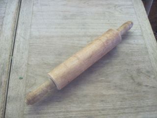 Antique Small Wooden Rolling Pin,  Dowel Almost 9 " Long,  Smoothly