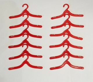 Barbie & Tammy Doll Vintage Red Hard Plastic Clothes Hangers 3.  5 " 1 Dozen (12)