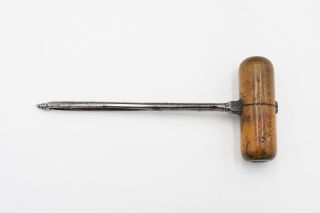 Antique Wood Handle Gimlet Screw Starter Tool - 2 - Carpentry,  Vintage,  Metal