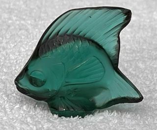 Lalique Crystal Fish - Block Signed,  Teal Green Rare