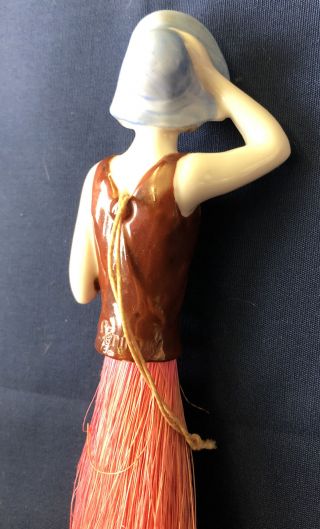 German Antique Half Doll Vanity Clothes Brush Flapper Girl Porcelain 3