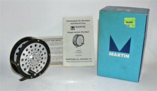 Vintage Martin Fly Rod Fishing Reel Model 65 W/box And Paperwork