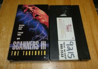 Scanners Iii 3 - The Takeover (vhs,  1992) Rare Cult Horror Sci - Fi