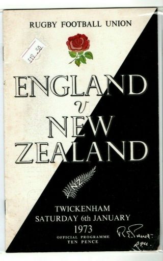 England V Zealand 6th January 1973 Programme Rare