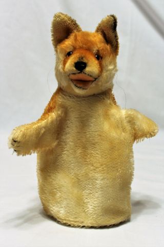 Rare Vintage Steiff German Collectible Red White Mohair Fox Theater Hand Puppet