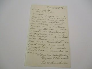 Historic Document Antique Signed Autograph Letter From George H Pendleton Lawyer