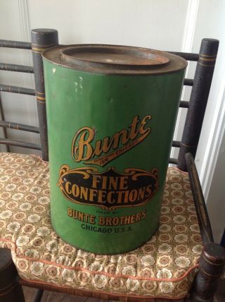 Rare Antique Country Store Advertising Tin Bunte Brothers Fine Confections Candy