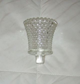 1=vintage Clear Hobnail Glass Pegged Candle Votive Cup Home Interior