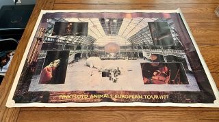 Pink Floyd Animals Euorpean Tour 1977 Poster 26 " X35 " Rare