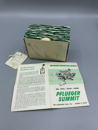 Box and Paperwork for Vintage Pflueger Summit No.  1983 - M Fishing Reel 2