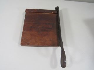 Vintage Antique Wood With Iron Arm 1 Kodak Trimming Board Cutter