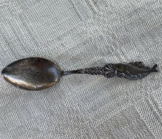 Antique Mammoth Cave Ky Eyeless Fish Shepard Mfg Sterling Silver Souvenir Spoon