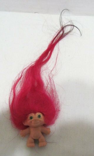 Troll Doll Vintage 1964 Pencil Topper S.  H.  E.  Scandia House 1.  5 " Tall Red Hair