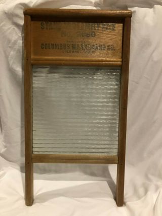 Vintage Columbus Washboard Co. ,  Standard Family Size Heavy Glass No.  2080