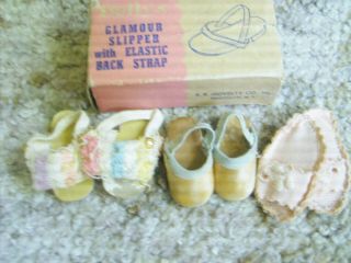 3 Vintage Doll Slippers (s.  B.  Novelty Co.  Ny)