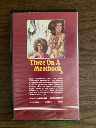 Three On A Meathook (Regal Video) VHS - BIG BOX Very Rare HTF 80 ' s 2