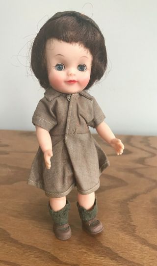 Vintage 1965 Effanbee Brownie Girl Scout Doll 8.  5”
