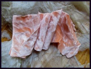 Heaveny Soft Thin Antique French Pure Silk Velvet Trim Fragment Palest Peach