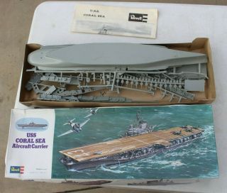 Vintage Rare 1974 Revell Uss Coral Sea Aircraft Carrier Ship Model Kit H - 440