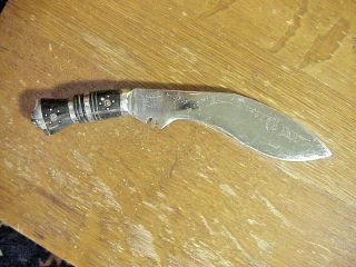 Antique Kukri Gurkha Fighting Knife Dagger With Lion Head Pommel
