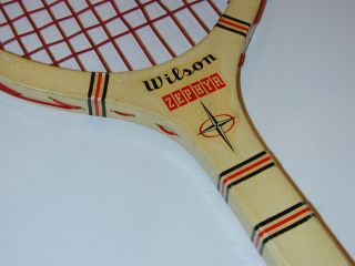 Wilson " Zephyr " - Cork Grip - Vintage Tennis Racquet W Cork Grip & Rare Cloth W