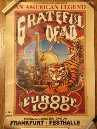 Grateful Dead Europe Tour 1990 Rare Germany Rick Griffin Large Poster