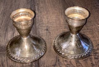 Vintage Duchin Creation Weighted Sterling Candlestick Holders Pair