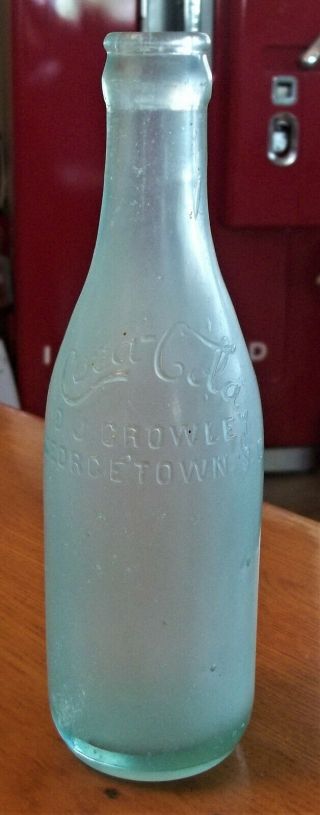 C1900’s Rare Coca Cola Straight Sided Green Bottle Crown Top Georgetown Sc