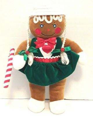 Vintage Target 1990 Holiday Gingerbread Girl Plush Christmas Stuffed Doll 13 "