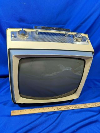 1960s Rare Mid Century Modern Vtg Tube Portable Blue Tv Rca Victor 15 " Powers On