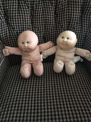 Vtg 1985 Coleco Cabbage Patch Kids Preemie Boy Bald Blue Eyes Brown Eyes Two