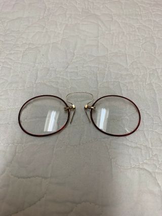 Vintage Antique Reading Glasses Pinch Nose Clip Victorian? Eyeglasses