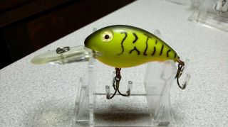 Rebel Bait Co " Deep Wee R " Chartreuse With Blk Cd Sides,  Blk.  Back,  Org Belly