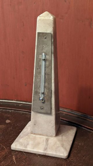 Vintage Antique Marble Washington Dc Monument Building Thermometer Souvenir
