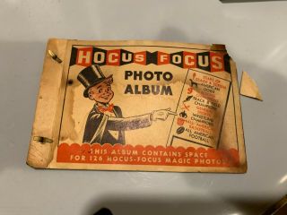 1948 Topps Magic Photo Hocus Focus Photo Album With 35 Misc Cards Very Rare