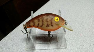 Rebel Bait Co,  " Wee R " Brown Craw Fish/org.  Belly,  Orig.  Hdwe. ,  Marked Lip C/70 
