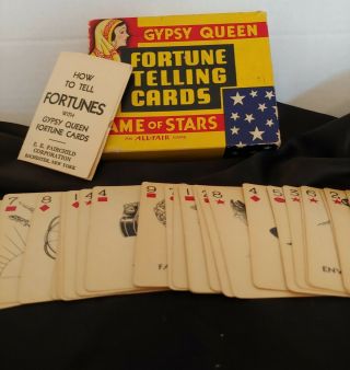 Vintage Rare Gypsy Queen Fortune Telling Cards & The Game Of Stars.