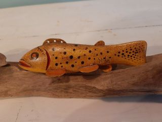 Rare And Early 1990’s Ralph Hocker Jr.  Cadillac Style Trout Fish Spearing Decoy.
