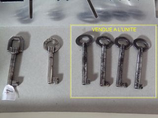 Rare Une Clé Ancienne Acier Meuble Porte Art Deco Schlüssel Old Vintage Keys