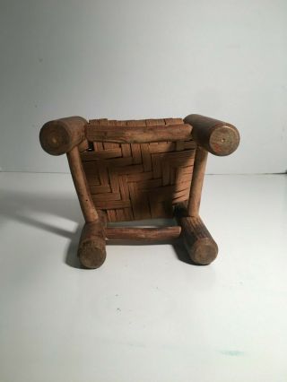 Vintage Wood and Wicker Doll Size Rocking Chair 9.  5 
