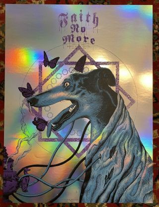 Faith No More Houston Texas 2015 Foil S/n 10/20 Greyhound Poster Rare