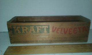 Antique Vintage Kraft Velveeta Cheese Wood Box Chicago